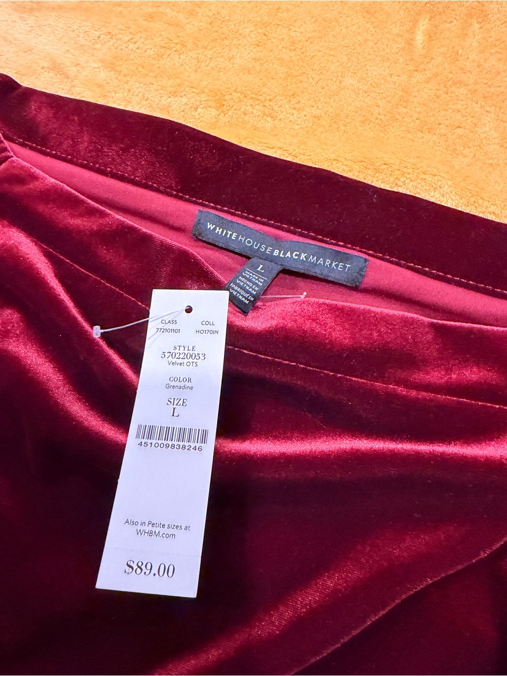 White House Black Market Velvet Off-Shoulder Blouse in Burgundy NWT - Picture 3 of 10